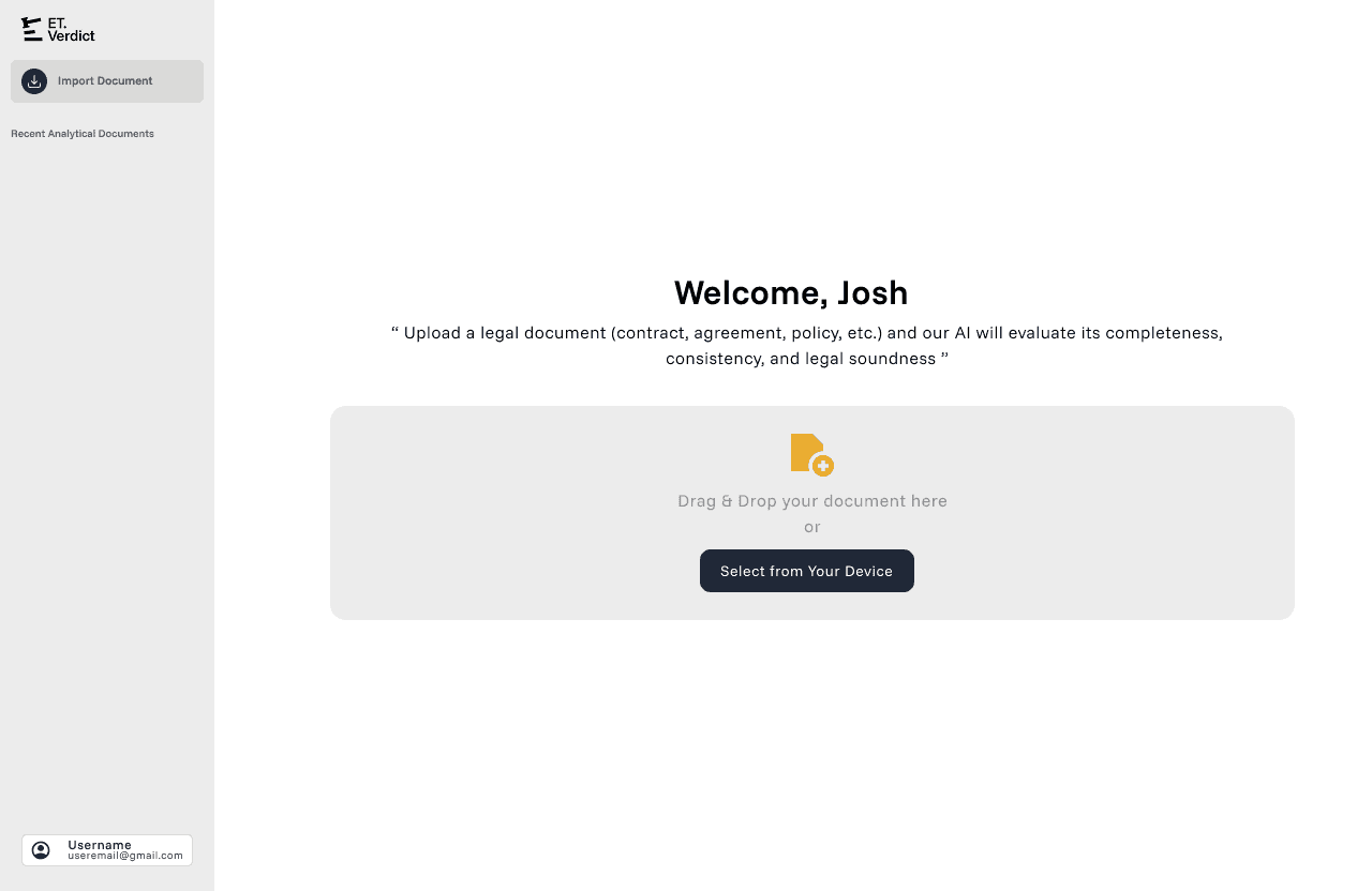 upload case to ET Verdict AI platform